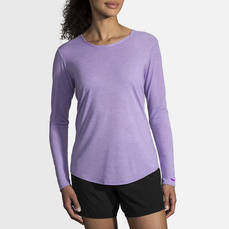 Brooks Distance - Camisetas Manga Larga Mujer - Moradas (HYNB-37862)